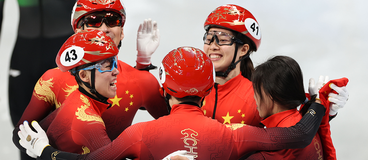Chinese skaters win first gold in 2,000m short-track mixed relay at Beijing 2022